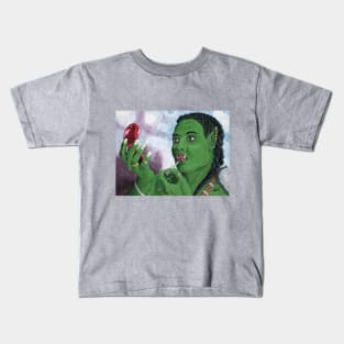 Female Orc Applying War Paint Kids T-Shirt